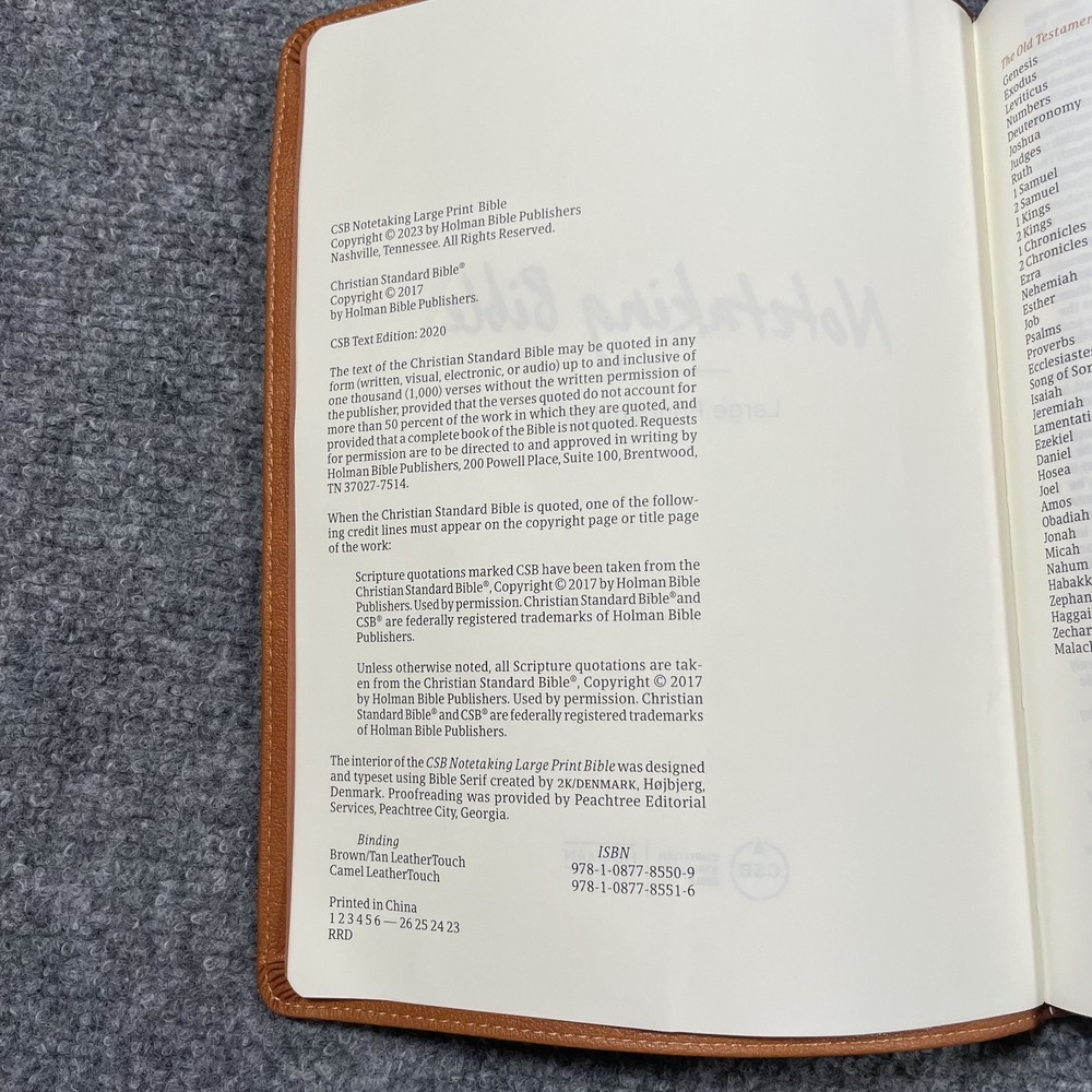 Holy Bible Holman Christian Standard Notetaking Chestnut Brown Bonded Leather - Picture 7 of 11